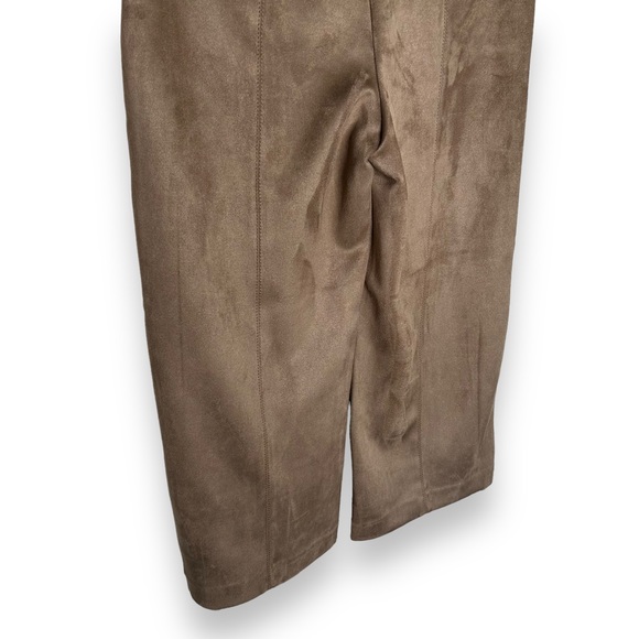 NWT Ann Taylor wide leg crop faux suede tan pants petite size 4 4P NEW - Picture 11 of 11